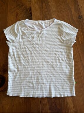Cozyland S baby Jean tee short sleeve striped purple great cond smoke pet free